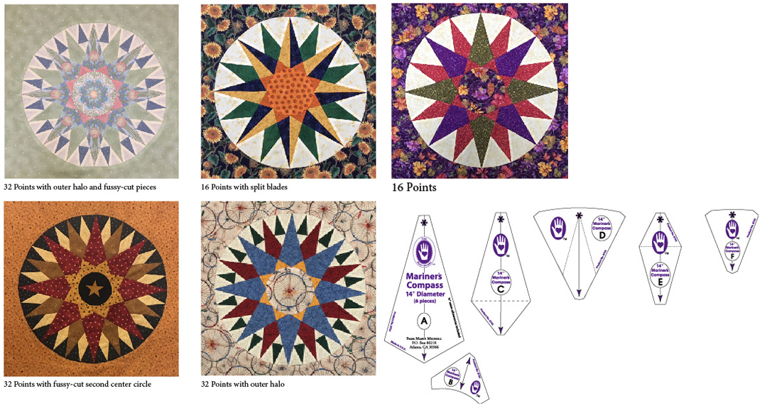 Marti Michell's 14” Mariner’s Compass Template Set