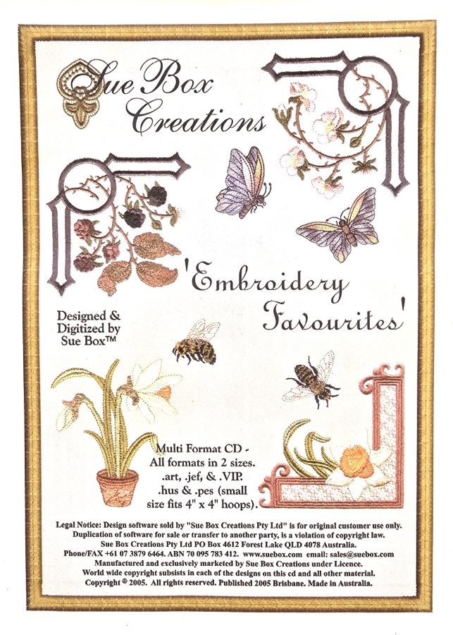 Embroidery Favourites - Sue Box Creations