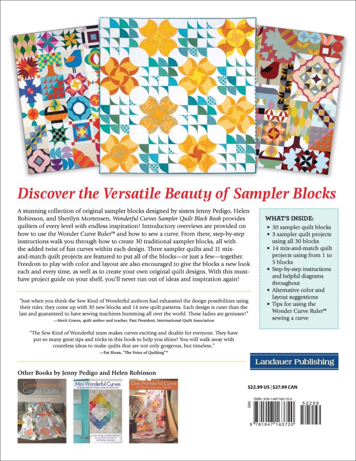 Wonderful Curves Sampler Quilt Block Book - Wonder Curve Ruler