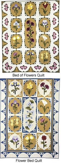 Bed of Flowers Quilt and Flower Bed Quilt Block Patterns