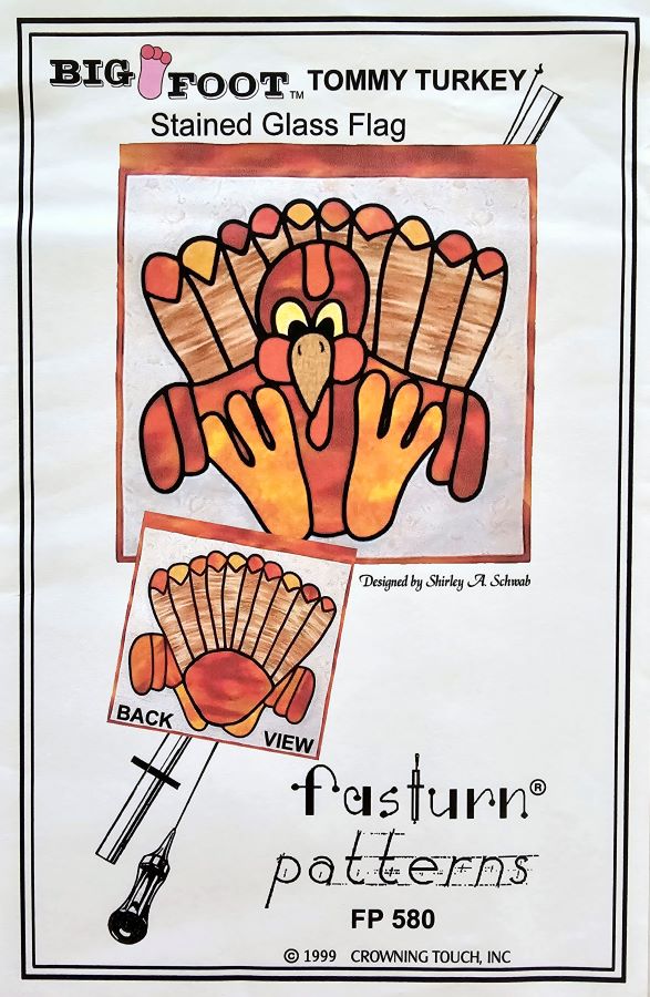 Big Foot Tommy Turkey Stained Glass Flag Pattern - Fasturn