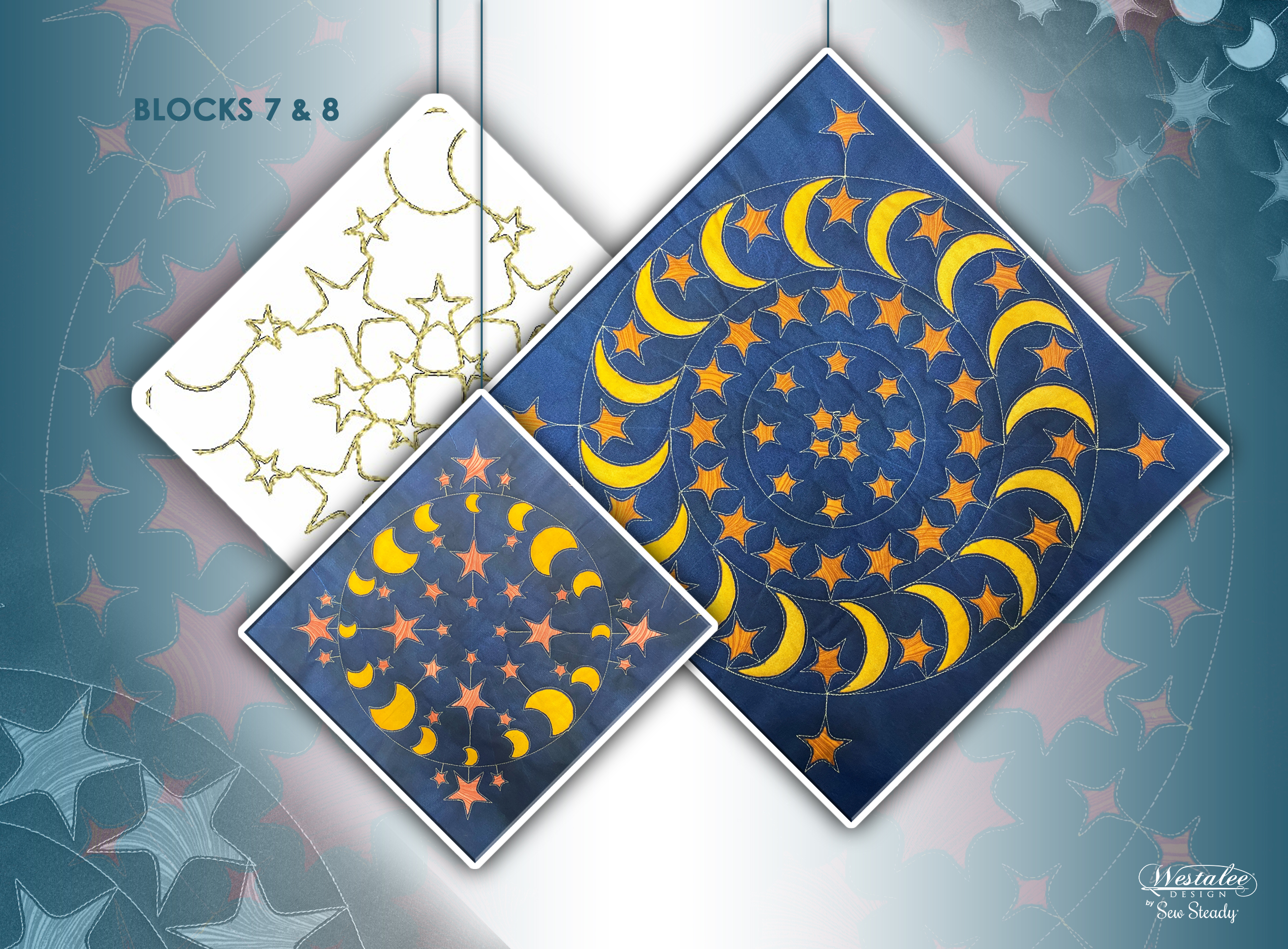 Westalee Design Starry Night 3pc Star Template Block Set 7