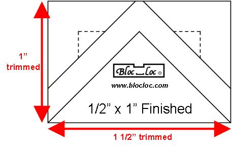 Bloc Loc Flying Geese Square Up Ruler ½” x 1"