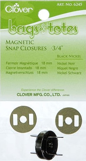 Magnetic Snap Closures 3/4" Black Nickel - Clover