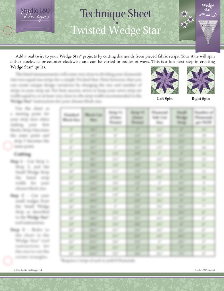 Twisted Wedge Star - Technique Sheet - by Deb Tucker