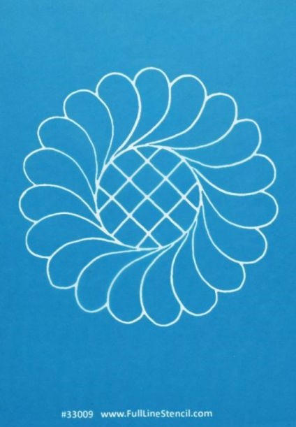 Full Line Stencils - Feather Wreath with Grid Centre 33009 4 3/4"