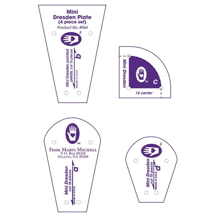 Marti Michell's Mini Dresden Plate + Mini Grandmother's Fan and Mini Drunkards Path