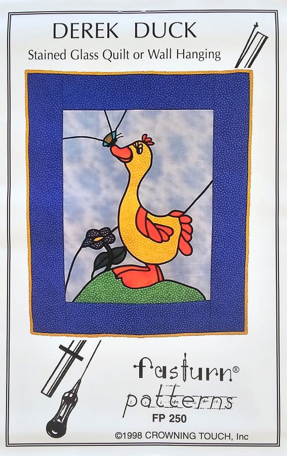 Derek Duck Stained Glass Quilt or Wall Hanging Pattern - Fasturn
