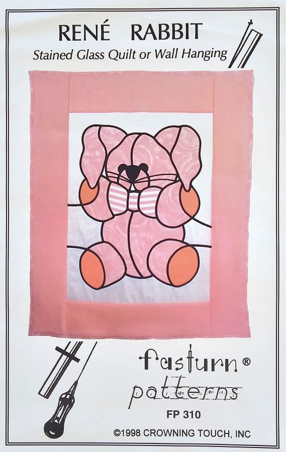 Rene Rabbit Stained Glass Baby Quilt or Wall Hanging Pattern - Fasturn