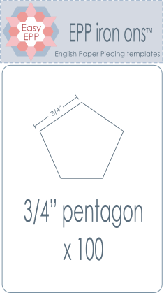 3/4" Pentagon 100/pkt EPP Iron Ons by Hugs 'n Kisses