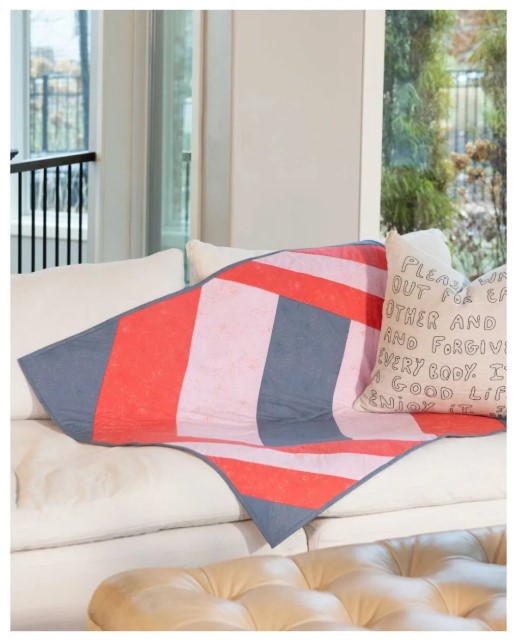 Quilt As You Go Pre-Printed Batting - Sophisticated Strips Quilt Kit - June Tailor