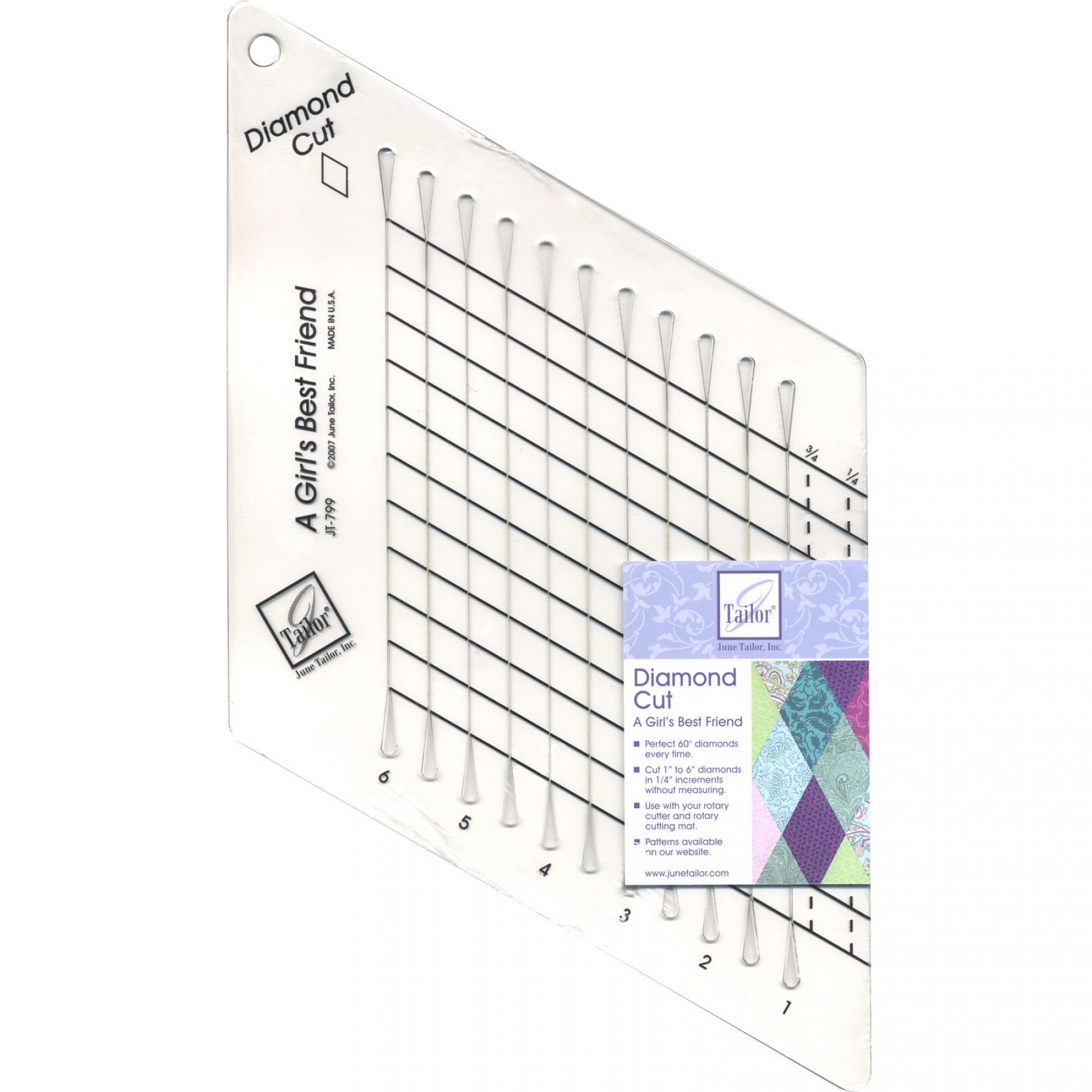 June Tailor Shape Cut Plus Ruler - 12x18 Inch Rotary Cutting Tool For Quilting & Sewing