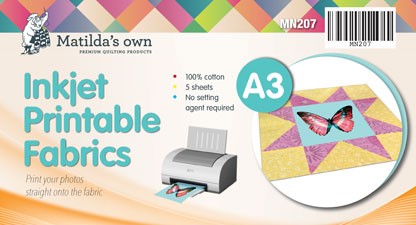 Inkjet Printable Fabrics A3 by Matilda's Own