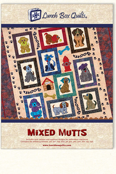 Mixed Mutts with USB Embroidered Quilt Pattern