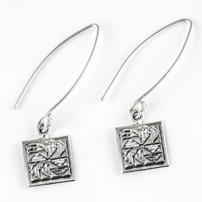 Sterling Silver Mini Dutchman's Puzzle Earrings on Long Wire