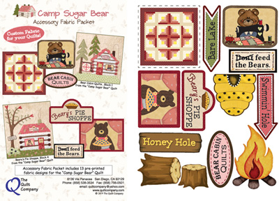 Camp Sugar Bear Quilt Pattern - Accessory Fabric Packet