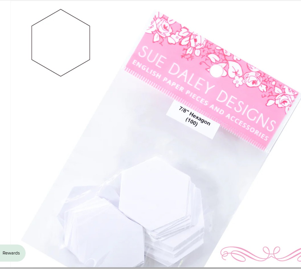 7/8" Hexagon 50/pkt - Patchwork with Busyfingers by Sue Daley Designs