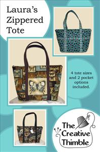 Laura's Zippered Tote Bag Pattern - The Creative Thimble