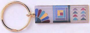 Three Quilt Squares Key Ring