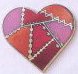 Red Patched Heart Pin