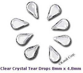 Hot-Fix Swarovski® Crystal Tear Drops 8mm x 4.8mm (5/pkt)