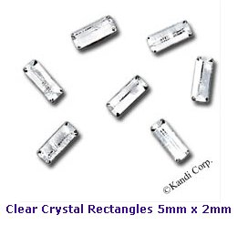 Hot-Fix Swarovski&reg; Crystal Rectangle 5mm x 2.5mm (8/pkt)