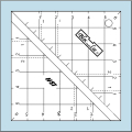 Bloc Loc Half-Square Triangle in a Square On Point Ruler 6"
