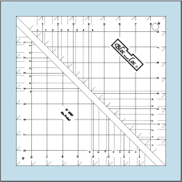Bloc Loc Half-Square Triangle in a Square On Point Ruler 9"