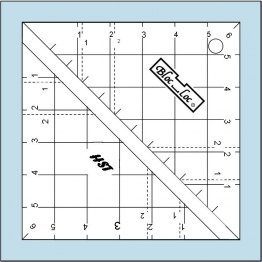 Bloc Loc Half-Square Triangle in a Square On Point Ruler 6"