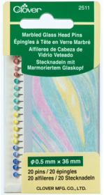 Marbled Glass Head Pins by Clover