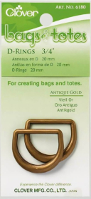 D-Rings 3/4" Antique Gold - Cl0ver