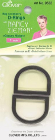 D-Rings 1" Glossy Nickel - Nancy Zieman - Clover
