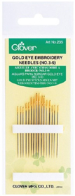 Gold Eye Embroidery Needles #3/9 by Clover