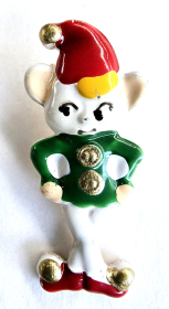 Christmas Elf Enamelled Button