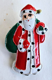 Father Christmas Enamelled Button
