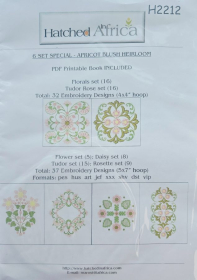 Hatched in Africa - Apricot Blush Heirloom 6 Set Special 4" x 4" Hoop