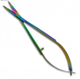 Curved Rainbow Coloured Titanium EZ Snips - Famore Cutlery 738T