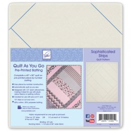 Quilt as You Go  Pre-Printed Batting with Fusible Back Sophisticated Strips Block Pattern - June Tailor