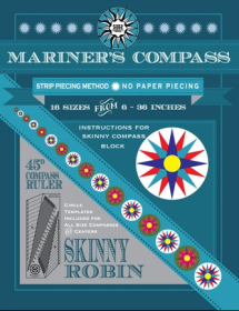 Skinny Robin Mariner's Compass Book and 45˚ Compass Ruler