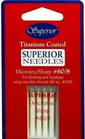 Superior Titanium Coated Microtex/Sharp Needles #60/8