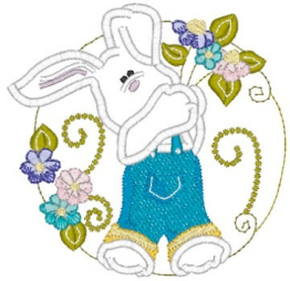 Appliqué Fluffy Bunnies with Mylar CD - Purely Gates