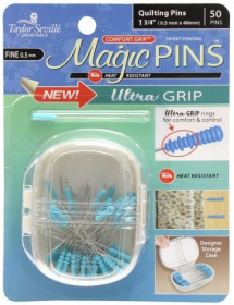 Magic Pins in Designer Case Quilting Ultra Grip Fine 50pc by Taylor Seville