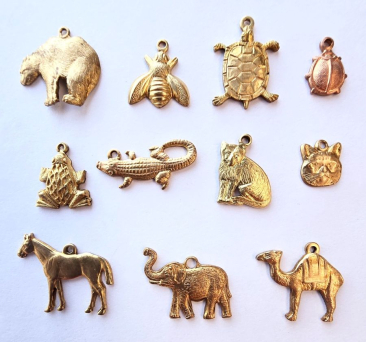 Beasts and Bugs - Brass Charms Set