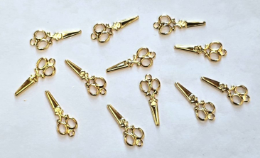 Mini Scissors Gold Plated - Brass Charms Set