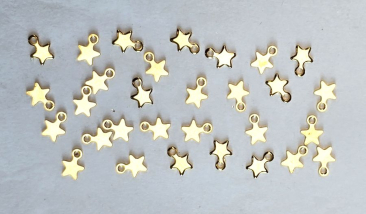 Mini Stars Gold Plated - Brass Charms Set