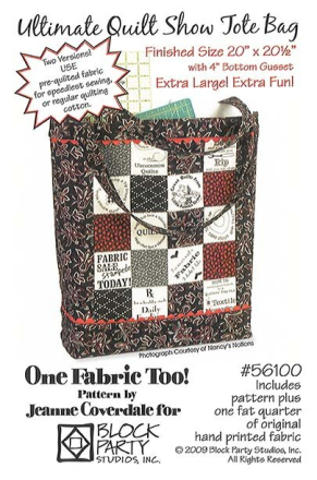 Things Quilters Really Think Tote Pattern/Panel combo