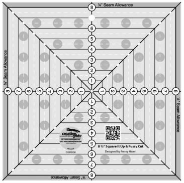 8.5" Square It Up or Fussy Cut Square Quilt Ruler - Creative Grids