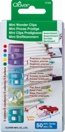 Mini Wonder Clips Assorted 50/pkt by Clover