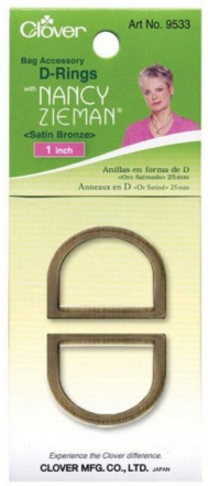 D-Rings 1" Satin Bronze - Nancy Zieman - Clover