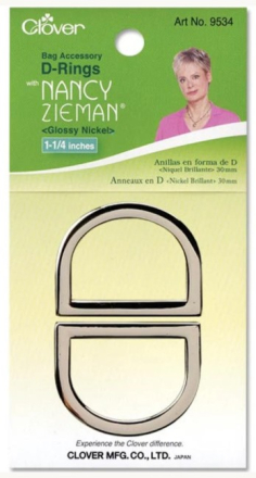 D-Rings 1 1/4" Glossy Nickel - Nancy Zieman - Clover